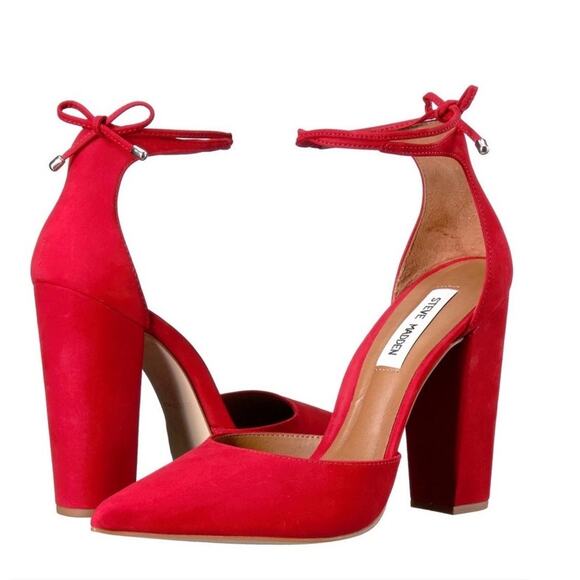Steve Madden Pampered Pointed Toe Heels Tie Ankle Bow 8.5 - Picture 1 of 6